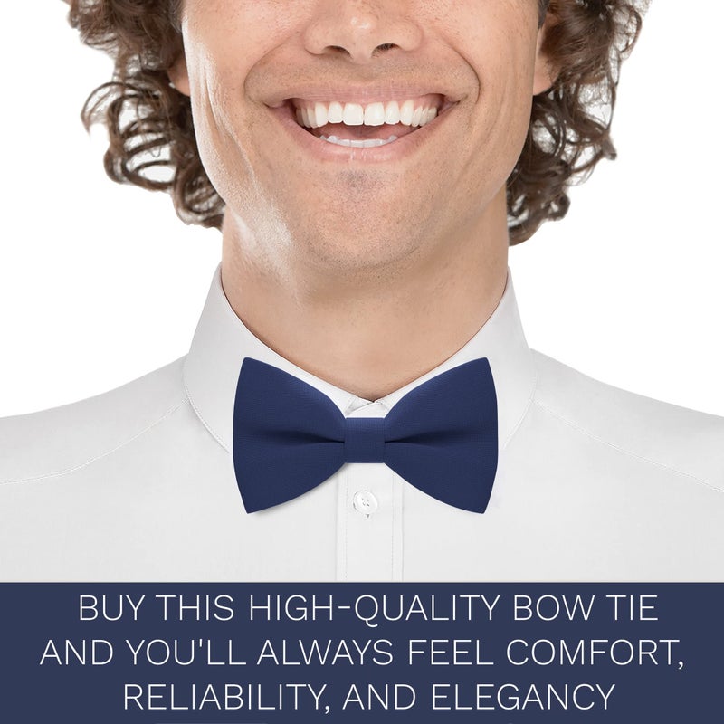 Bow Tie House Boys Classic Pre-Tied Bow Tie Formal Solid Tuxedo (Medium, Denim) - Image 5